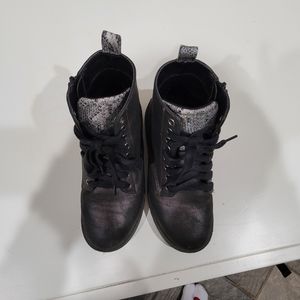 Little girl black combat boots